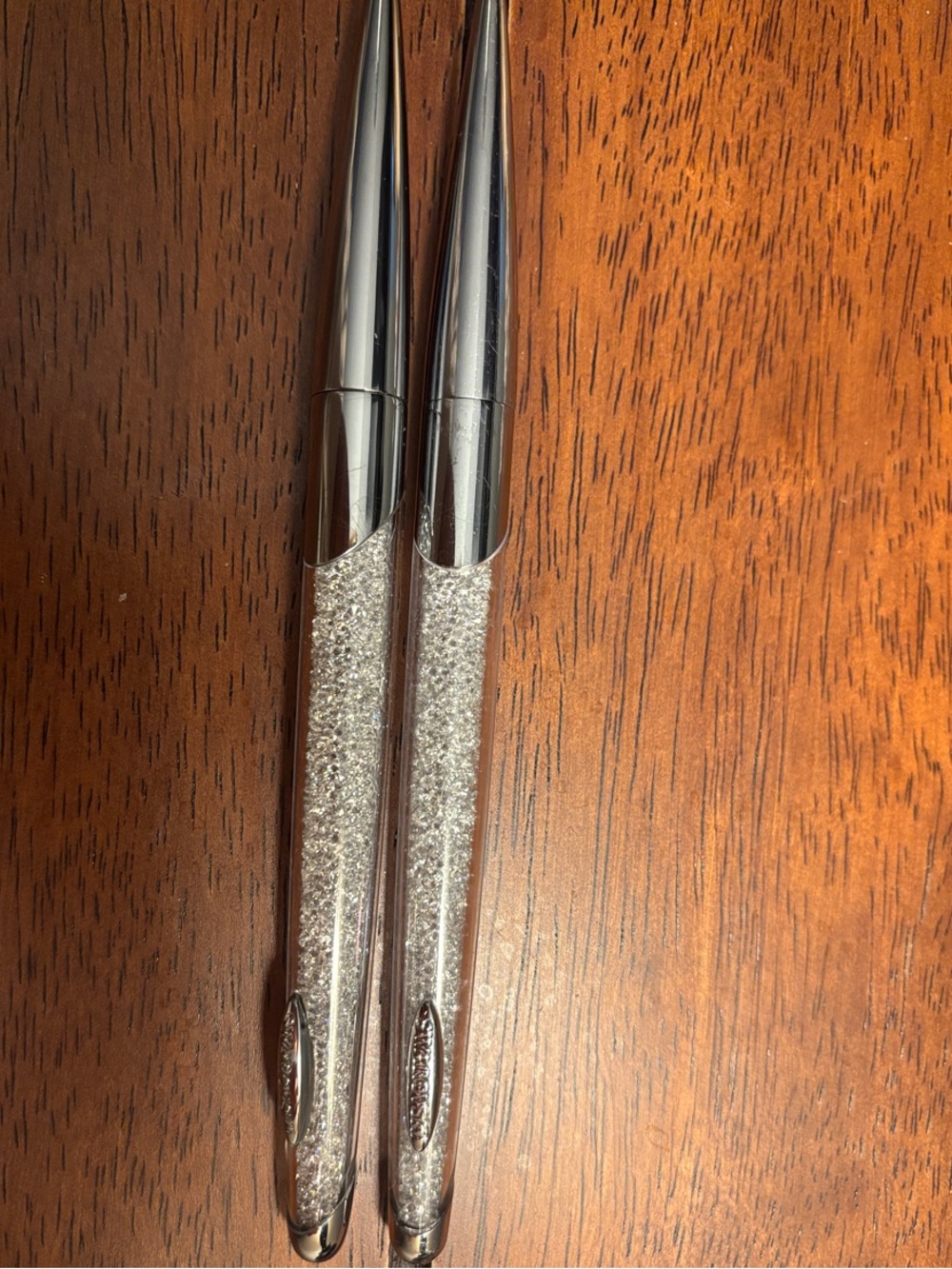 Two Swarovski Silver Crystal-Embellished Ballpoint Pens
